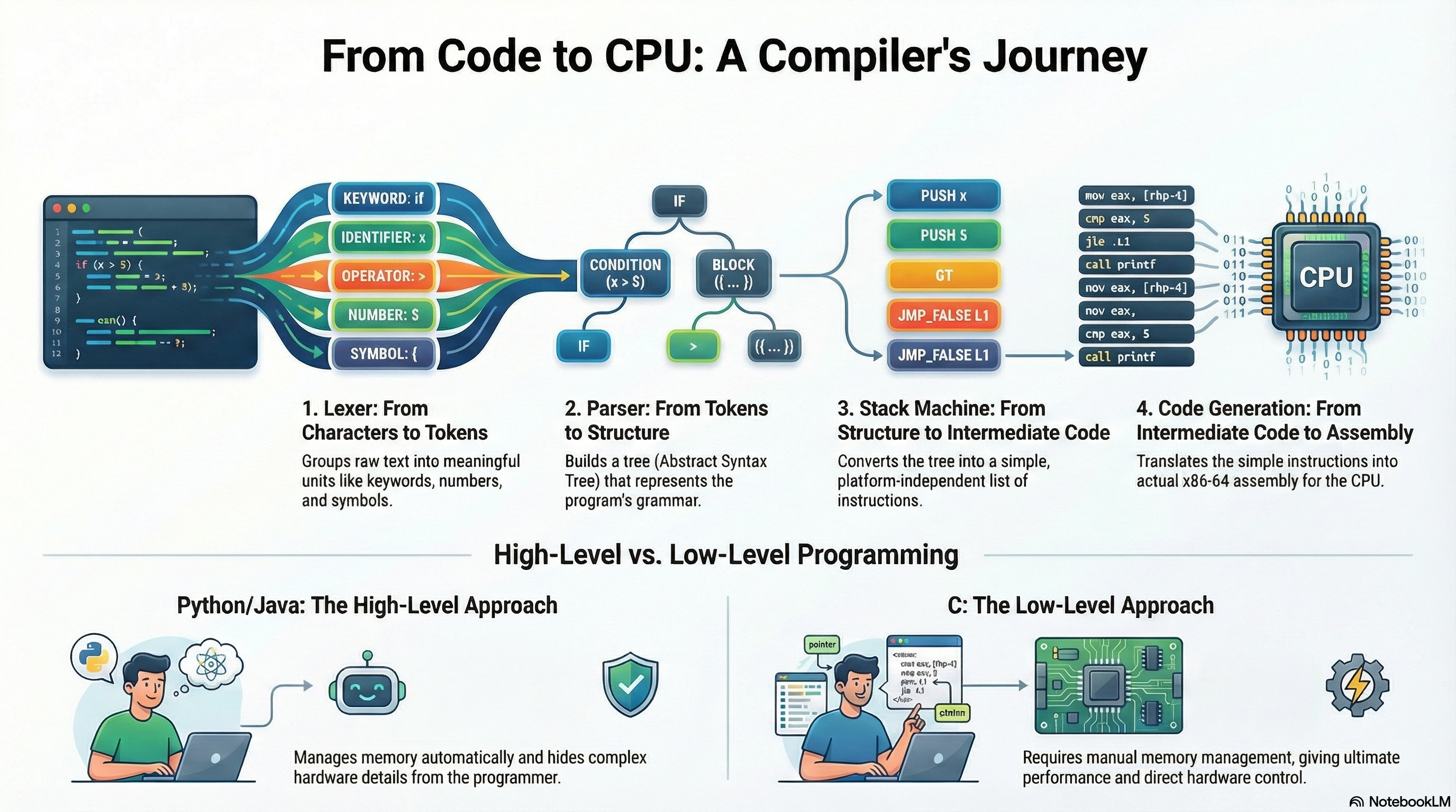 Course Infographic - How Code Becomes a Program